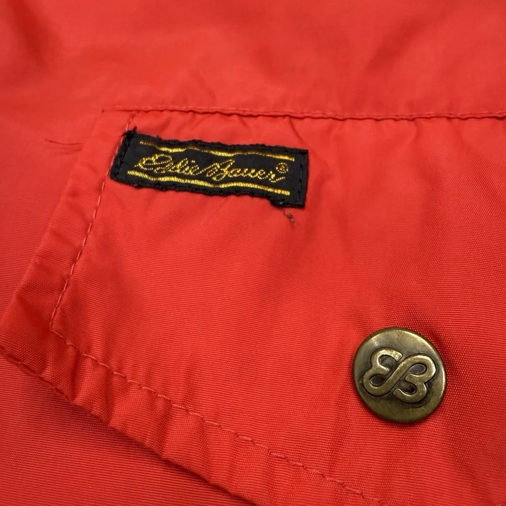 Vintage Eddie Bauer Jacket Men's Large Red Pullover Windbreaker Nylon Anorak 90s